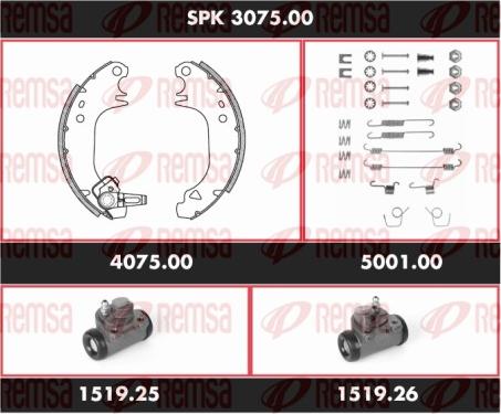 Remsa SPK 3075.00 - Jeu de mâchoires de frein cwaw.fr