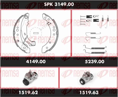 Remsa SPK 3149.00 - Jeu de mâchoires de frein cwaw.fr