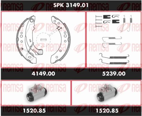 Remsa SPK 3149.01 - Jeu de mâchoires de frein cwaw.fr