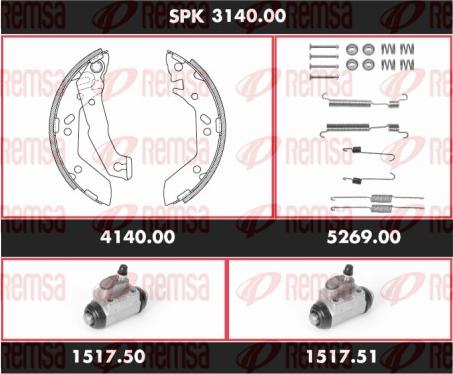 Remsa SPK 3140.00 - Jeu de mâchoires de frein cwaw.fr