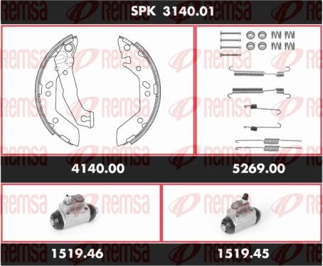 Remsa SPK 3140.01 - Jeu de mâchoires de frein cwaw.fr