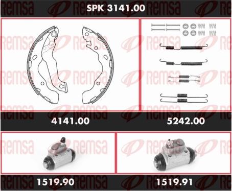 Remsa SPK 3141.00 - Jeu de mâchoires de frein cwaw.fr