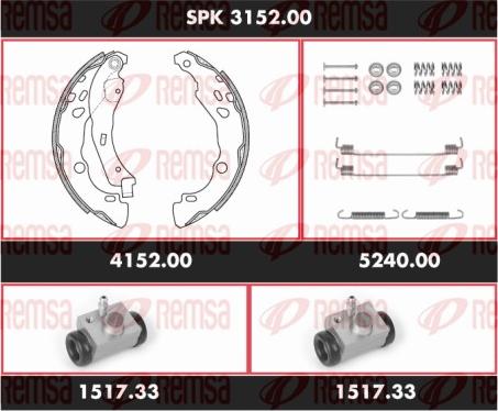 Remsa SPK 3152.00 - Jeu de mâchoires de frein cwaw.fr