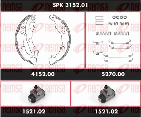 Remsa SPK 3152.01 - Jeu de mâchoires de frein cwaw.fr