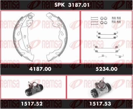 Remsa SPK 3187.01 - Jeu de mâchoires de frein cwaw.fr