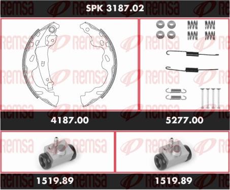 Remsa SPK 3187.02 - Jeu de mâchoires de frein cwaw.fr