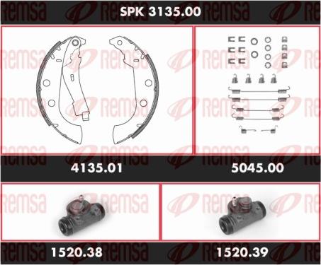 Remsa SPK 3135.00 - Jeu de mâchoires de frein cwaw.fr