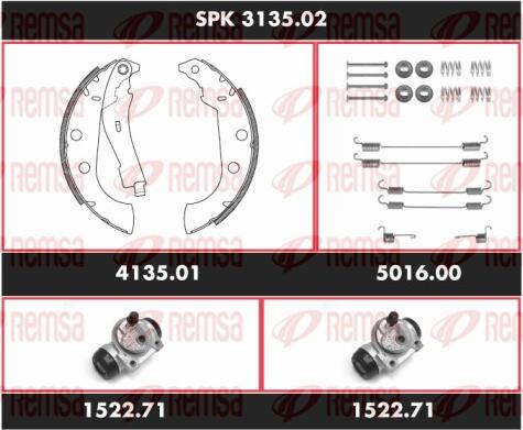 Remsa SPK 3135.02 - Jeu de mâchoires de frein cwaw.fr