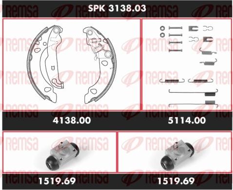 Remsa SPK 3138.03 - Jeu de mâchoires de frein cwaw.fr