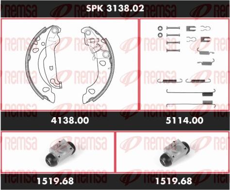 Remsa SPK 3138.02 - Jeu de mâchoires de frein cwaw.fr