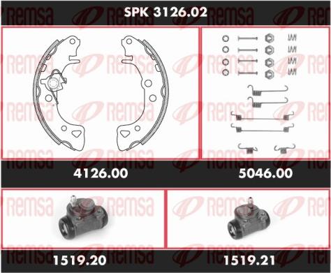 Remsa SPK 3126.02 - Jeu de mâchoires de frein cwaw.fr