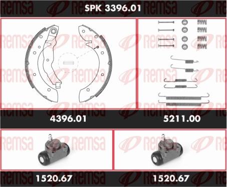 Remsa SPK 3396.01 - Jeu de mâchoires de frein cwaw.fr