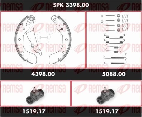 Remsa SPK 3398.00 - Jeu de mâchoires de frein cwaw.fr