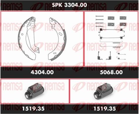 Remsa SPK 3304.00 - Jeu de mâchoires de frein cwaw.fr