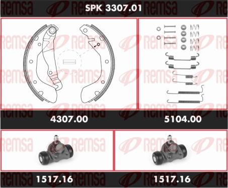 Remsa SPK 3307.01 - Jeu de mâchoires de frein cwaw.fr