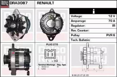 Remy DRA3087 - Alternateur cwaw.fr