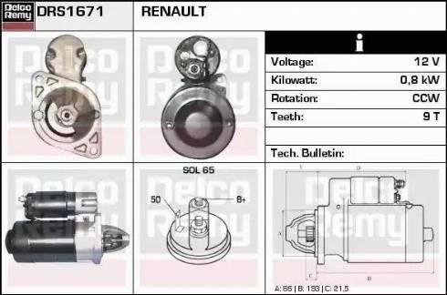 Remy DRS1671 - Démarreur cwaw.fr