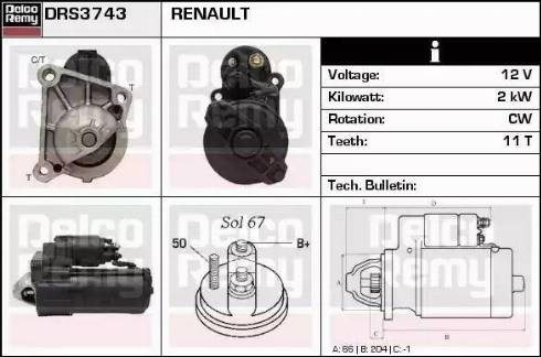 Remy DRS3743 - Démarreur cwaw.fr