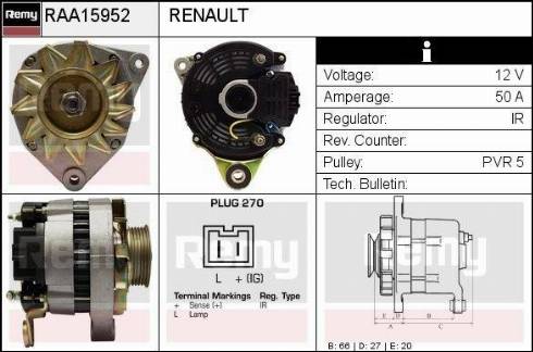 Remy RAA15952 - Alternateur cwaw.fr