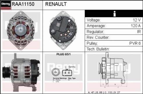 Remy RAA11150 - Alternateur cwaw.fr