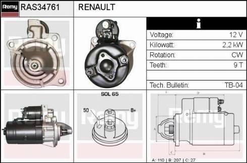 Remy RAS34761 - Démarreur cwaw.fr