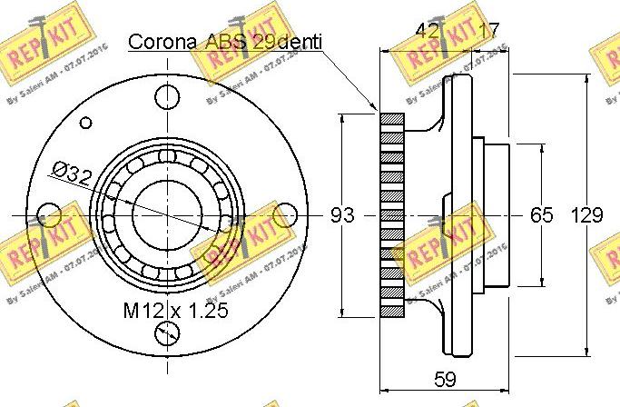 REPKIT RKB1936 - Kit de roulements de roue cwaw.fr