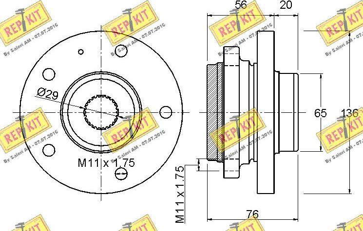 REPKIT RKB1535 - Kit de roulements de roue cwaw.fr