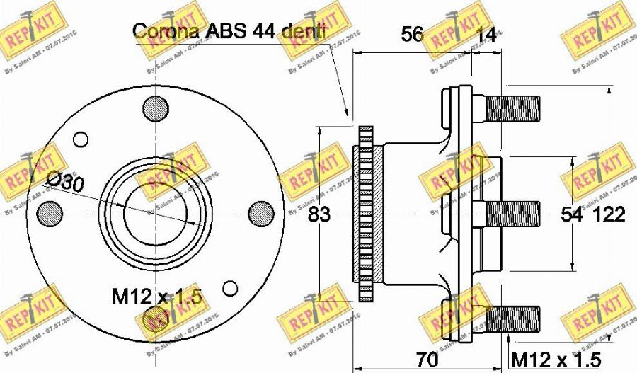 REPKIT RKB1618 - Kit de roulements de roue cwaw.fr