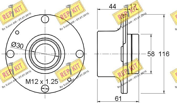 REPKIT RKB1235 - Kit de roulements de roue cwaw.fr