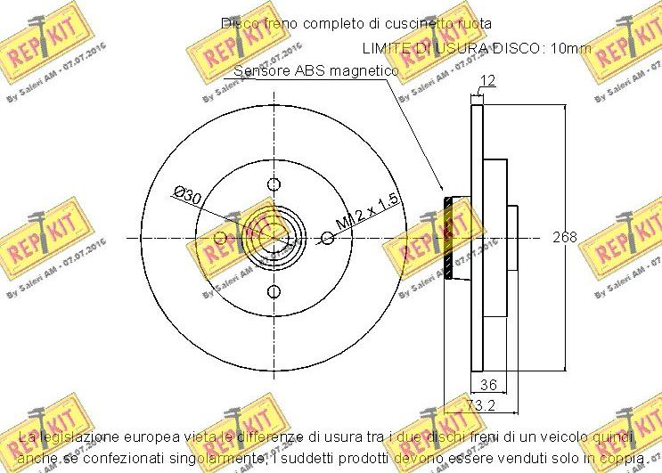 REPKIT RKB2588 - Disque de frein cwaw.fr