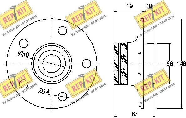 REPKIT RKB2081 - Kit de roulements de roue cwaw.fr