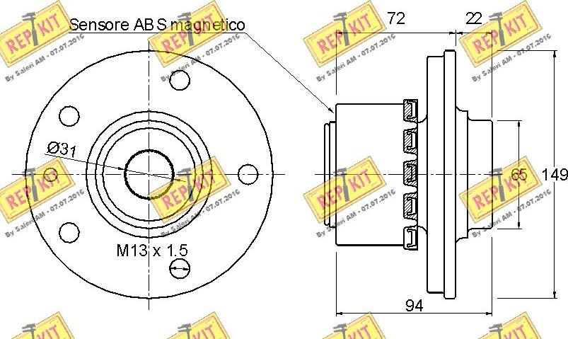 REPKIT RKB2103 - Kit de roulements de roue cwaw.fr