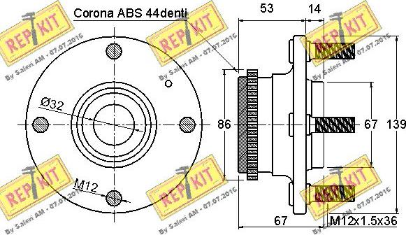 REPKIT RKB2371 - Kit de roulements de roue cwaw.fr