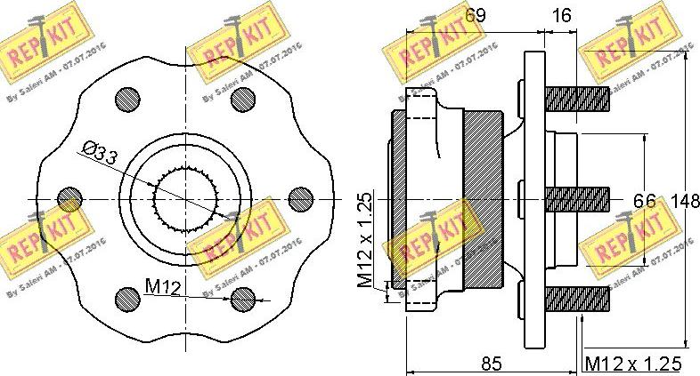 REPKIT RKB2243 - Kit de roulements de roue cwaw.fr