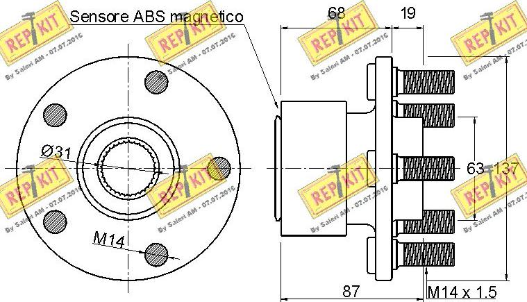 REPKIT RKB2227 - Kit de roulements de roue cwaw.fr