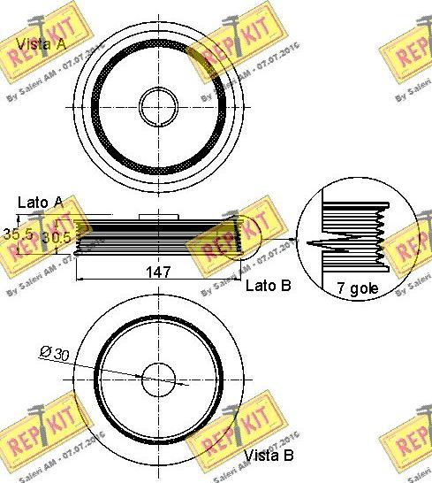 REPKIT RKT9223 - Poulie, vilebrequin cwaw.fr