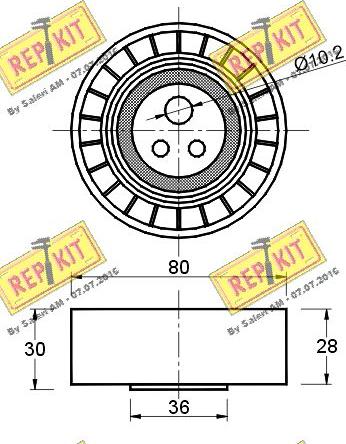 REPKIT RKT1908 - Poulie renvoi / transmission, courroie trapézoïdale à nervures cwaw.fr