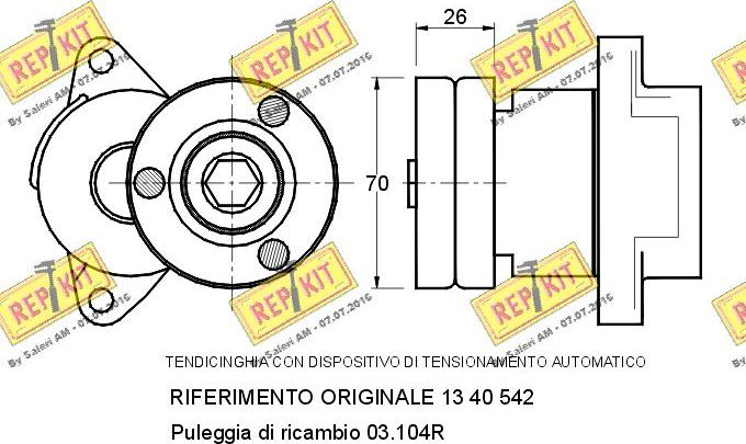 REPKIT RKT1543 - Tendeur de courroie, courroie trapézoïdale à nervures cwaw.fr