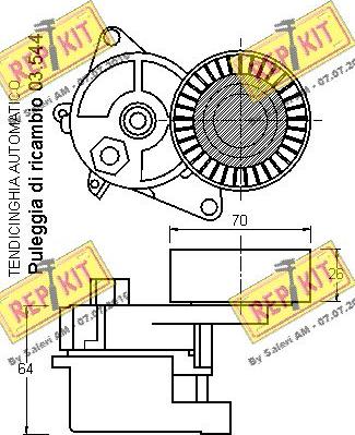 REPKIT RKT1556V - Tendeur de courroie, courroie trapézoïdale à nervures cwaw.fr