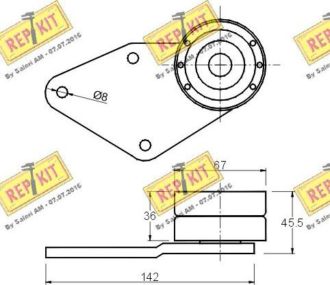 REPKIT RKT1036 - Poulie renvoi / transmission, courroie de distribution cwaw.fr