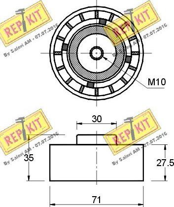 REPKIT RKT1198 - Poulie renvoi / transmission, courroie de distribution cwaw.fr