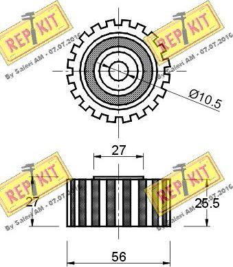 REPKIT RKT1185 - Poulie renvoi / transmission, courroie de distribution cwaw.fr