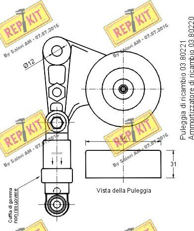 REPKIT RKT1848 - Tendeur de courroie, courroie trapézoïdale à nervures cwaw.fr