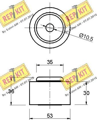 REPKIT RKT1206 - Poulie renvoi / transmission, courroie de distribution cwaw.fr