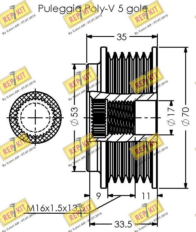 REPKIT RKT3473 - Poulie, alternateur cwaw.fr