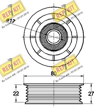 REPKIT RKT3514 - Poulie renvoi / transmission, courroie trapézoïdale à nervures cwaw.fr