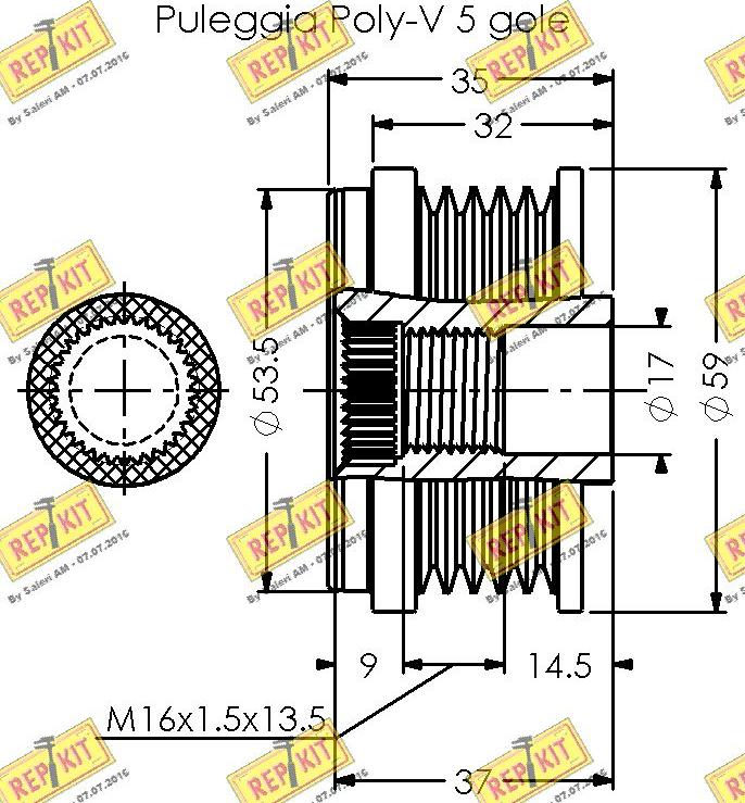 REPKIT RKT3602 - Poulie, alternateur cwaw.fr