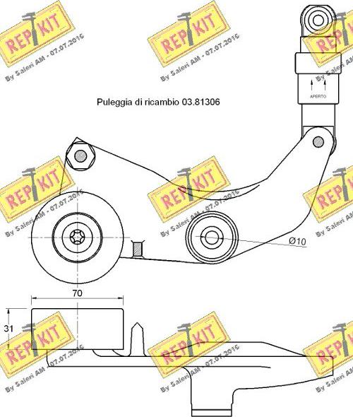 REPKIT RKT3683 - Tendeur de courroie, courroie trapézoïdale à nervures cwaw.fr