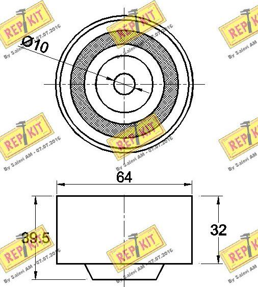 REPKIT RKT3346 - Poulie renvoi / transmission, courroie de distribution cwaw.fr