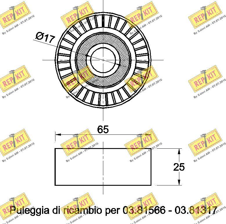 REPKIT RKT3283 - Poulie renvoi / transmission, courroie trapézoïdale à nervures cwaw.fr